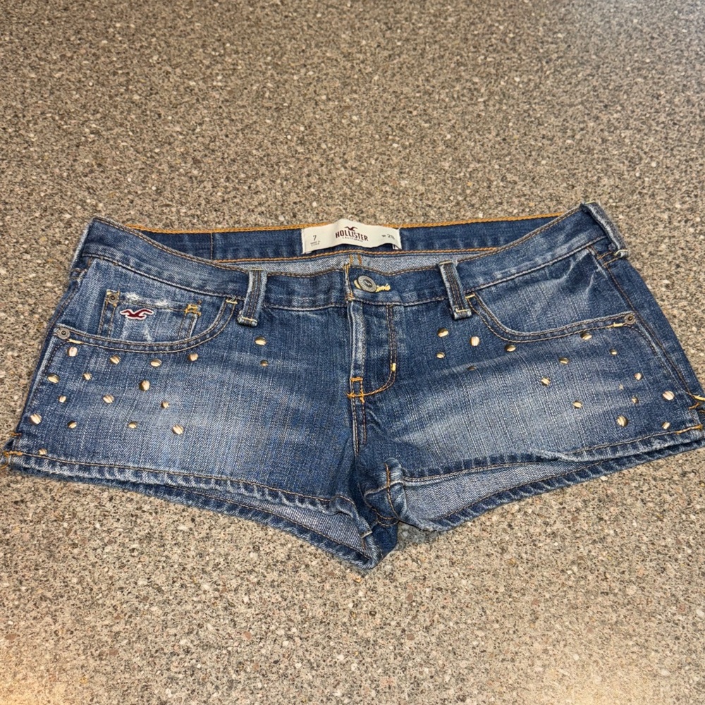 Hollister y2k denim studded jean shorts